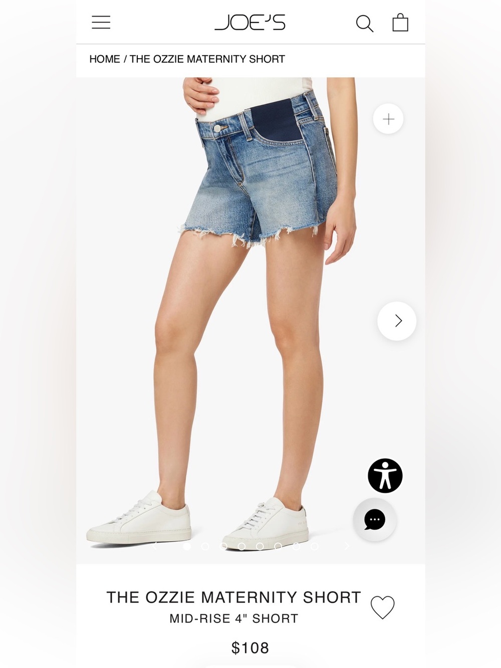 Joes jeans maternity short “The Ozzie”